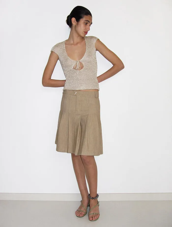 Paloma Wool CAMOMILELow Neckline Top With Frontal Lacing Women Tops