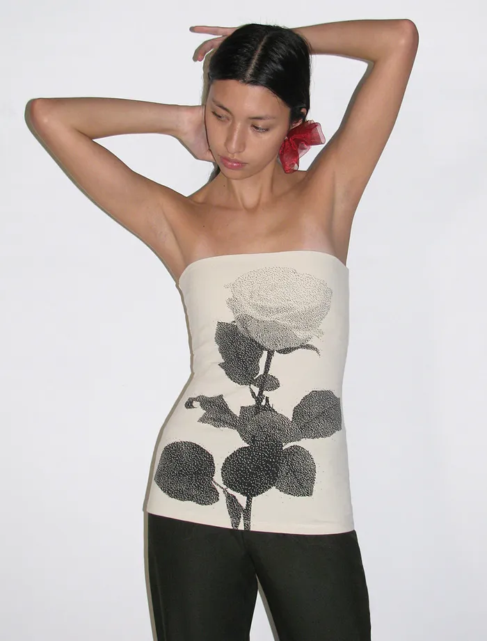 Paloma Wool CONXITASoft Fitted Bandeau Top With Flower Print Women Tops