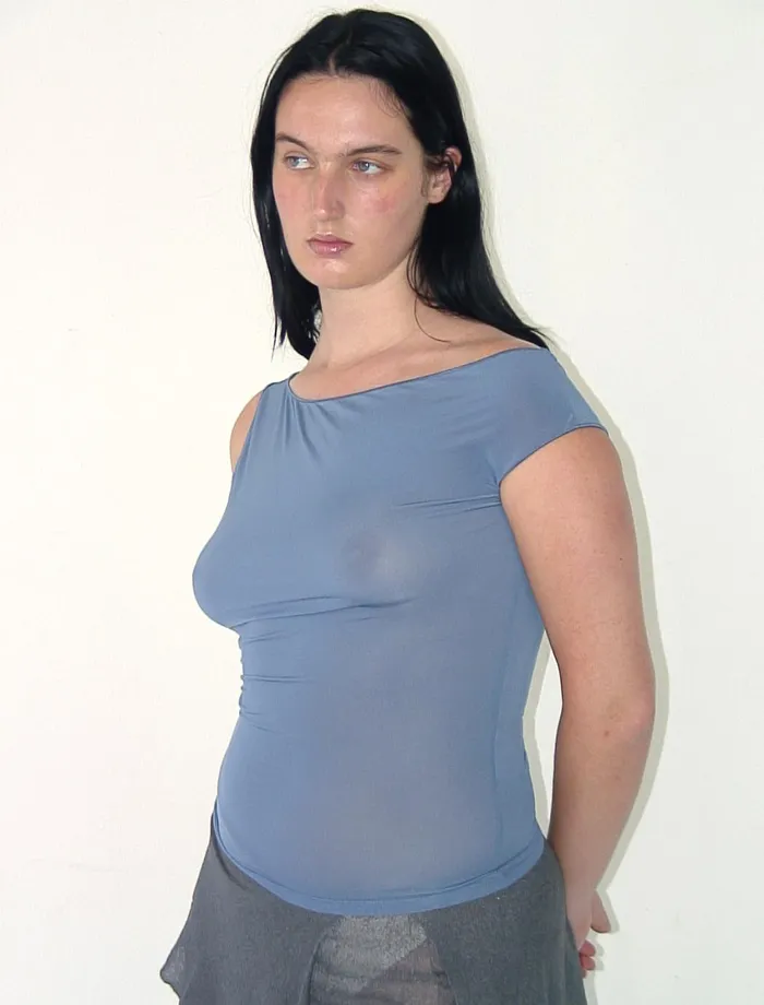Paloma Wool DOMINICABlue Slightly Transparent Sleeveless Asymmetric Top Women Tops Paloma Wool DOMINICABlue Slightly Transparent Sleeveless Asymmetric Top Women Tops