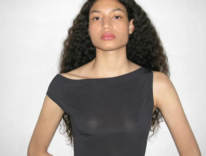 Paloma Wool DOMINICANavy Slightly Transparent Sleeveless Asymmetric Top Women Tops