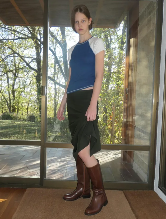 Paloma Wool ELLIOTBrown Riding Leather Boots With PW Embroidery Women Shoes