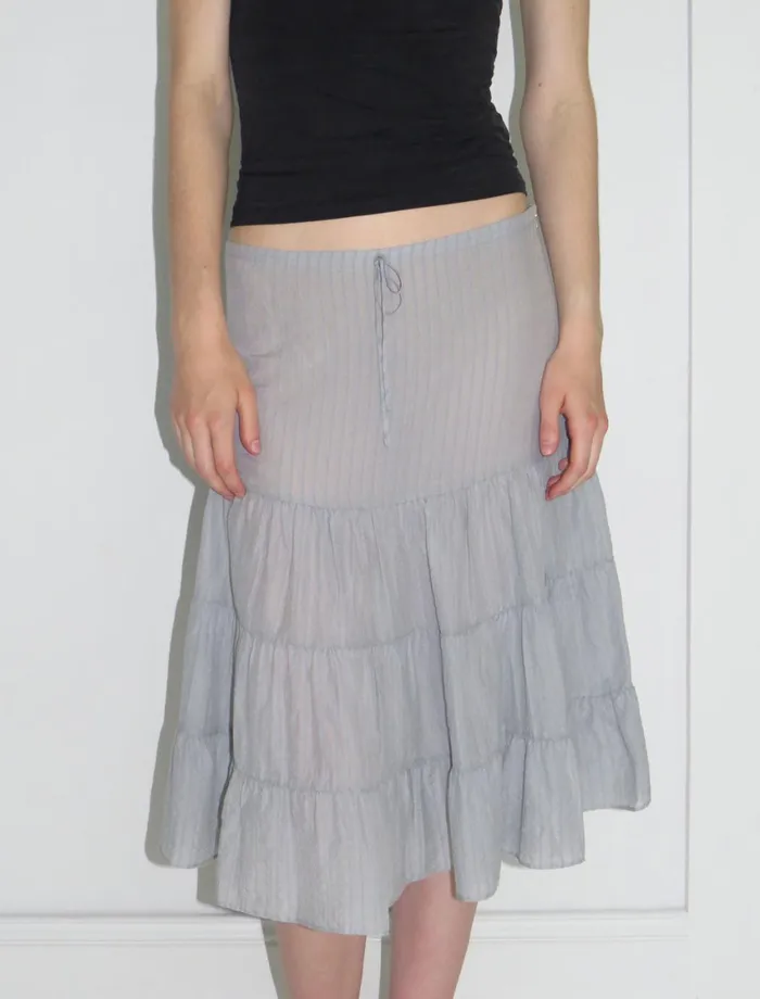 Paloma Wool ETOILEGrey Slightly Sheer Gathered Skirt Women Bottoms