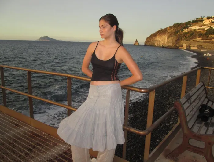 Paloma Wool ETOILEGrey Slightly Sheer Gathered Skirt Women Bottoms