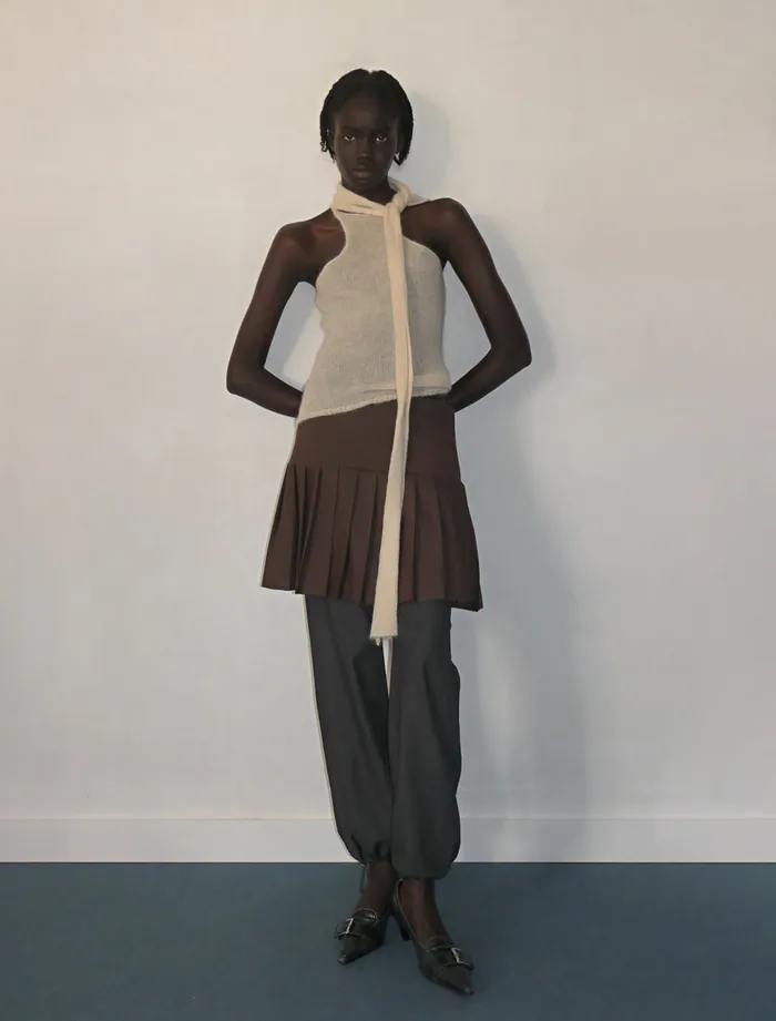 Paloma Wool FEDRAEcru Delicate Sleeveless Knitted Top With A Scarf Detail Women Tops Paloma Wool FEDRAEcru Delicate Sleeveless Knitted Top With A Scarf Detail Women Tops