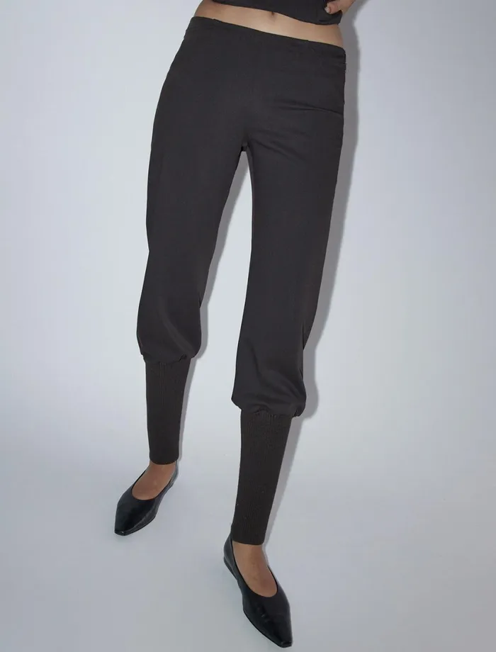 Paloma Wool FOGONSlightly Low Waist Suit Trousers With Ribbed Wool Knit Cuffs Women Bottoms