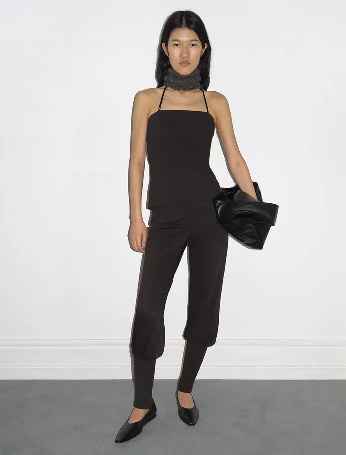 Paloma Wool FOGONSlightly Low Waist Suit Trousers With Ribbed Wool Knit Cuffs Women Bottoms