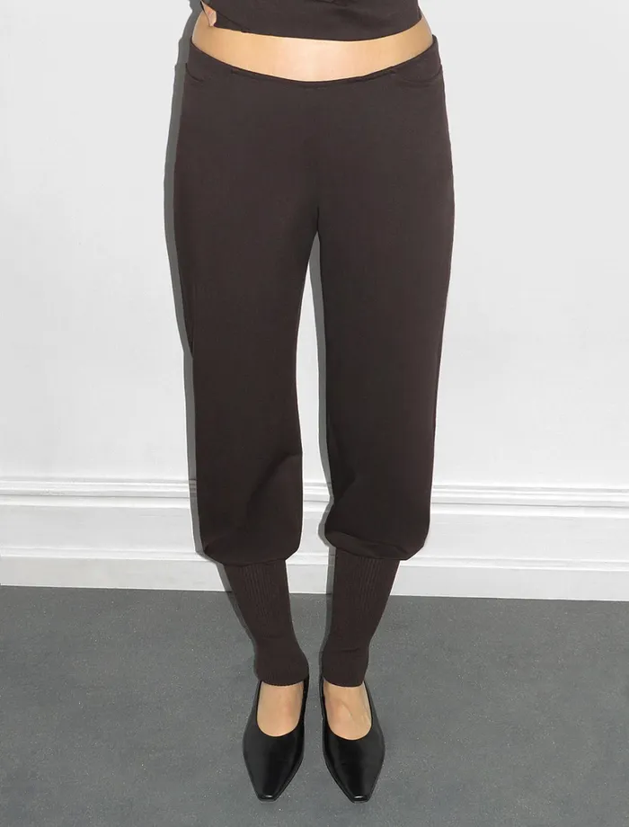 Paloma Wool FOGONSlightly Low Waist Suit Trousers With Ribbed Wool Knit Cuffs Women Bottoms
