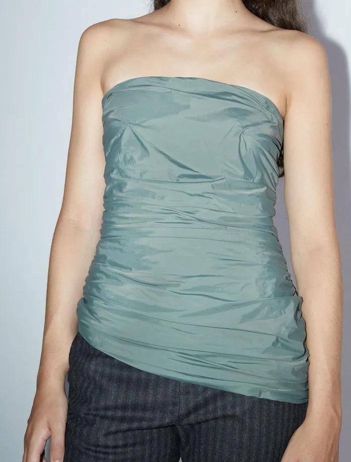 Paloma Wool FREDETARouched Bandeau Top Opens With A Side Zipper Women Tops