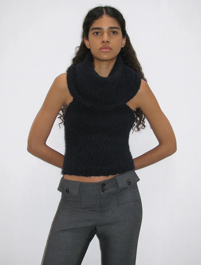 Paloma Wool GroenlandiaNavy Multiposition Knitted Top With Open Back Women Tops