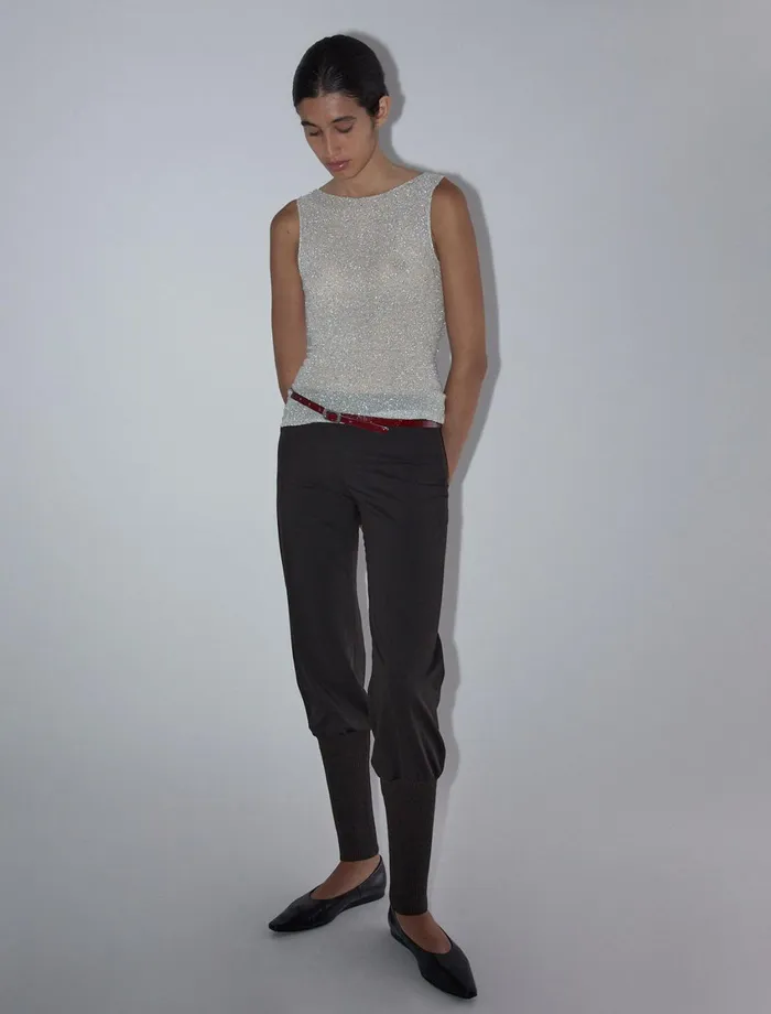 Paloma Wool HASTERSlightly Sheer Sleeveless Roundneck Shiny Tricot Top Women Tops