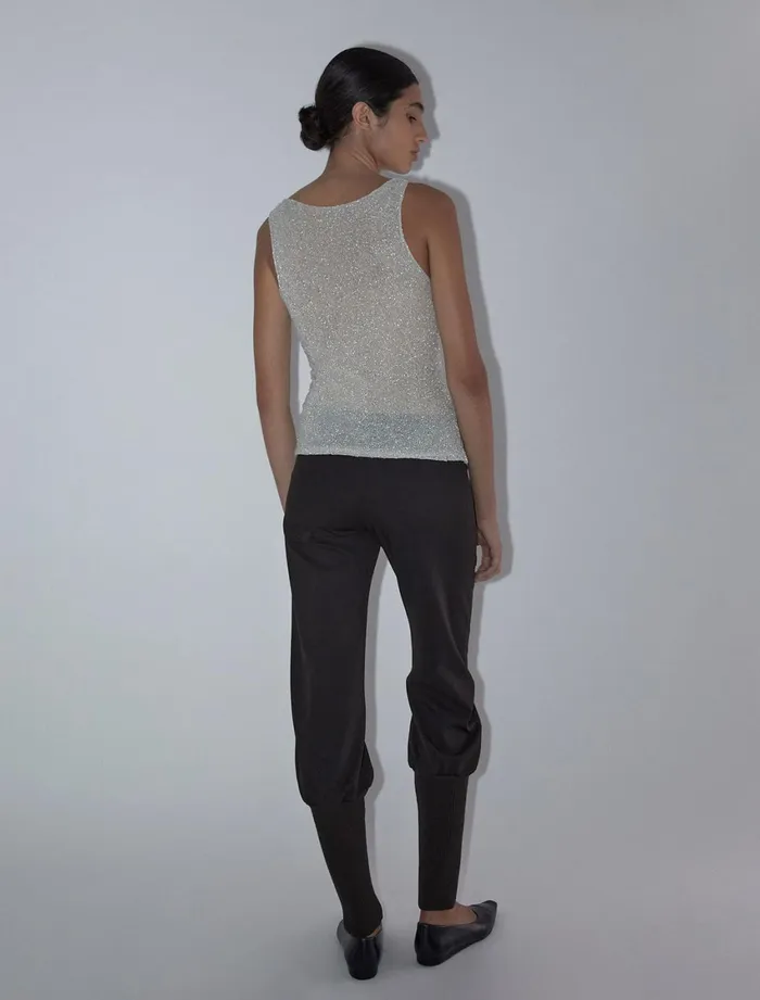 Paloma Wool HASTERSlightly Sheer Sleeveless Roundneck Shiny Tricot Top Women Tops
