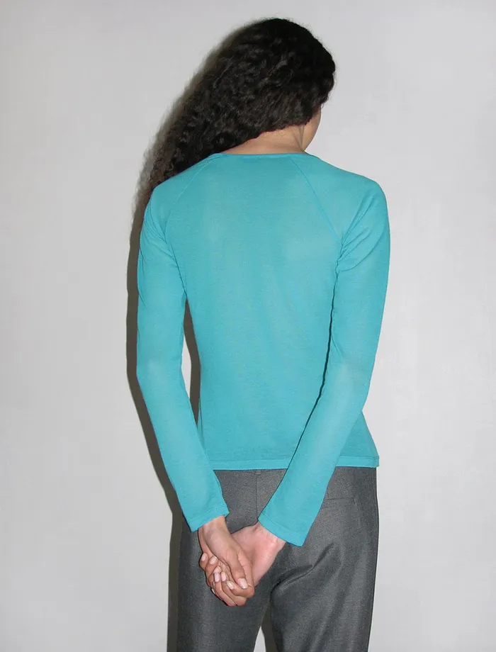 Paloma Wool HIRODelicate Sheer Top With Raglan Sleeves And Embroidered Hem Women Tops