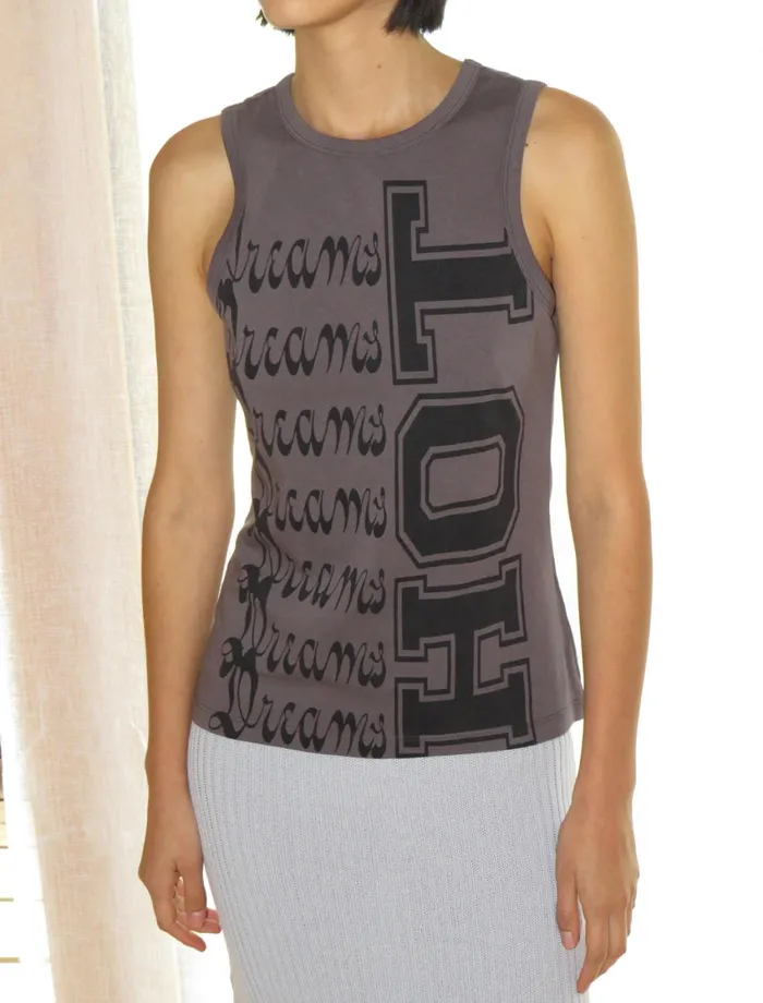 Paloma Wool HOTSleeveless Top With 039Dreams Hot039 Digital Print Women Tops