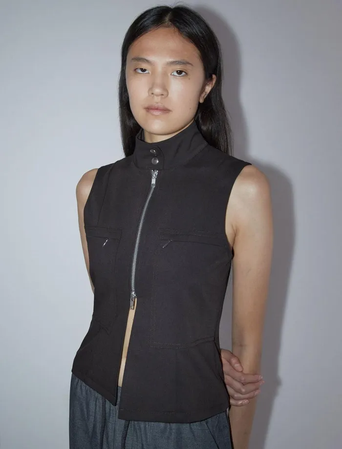 Paloma Wool LIS IIVest With Front Zipper And Snap Collar Women Tops