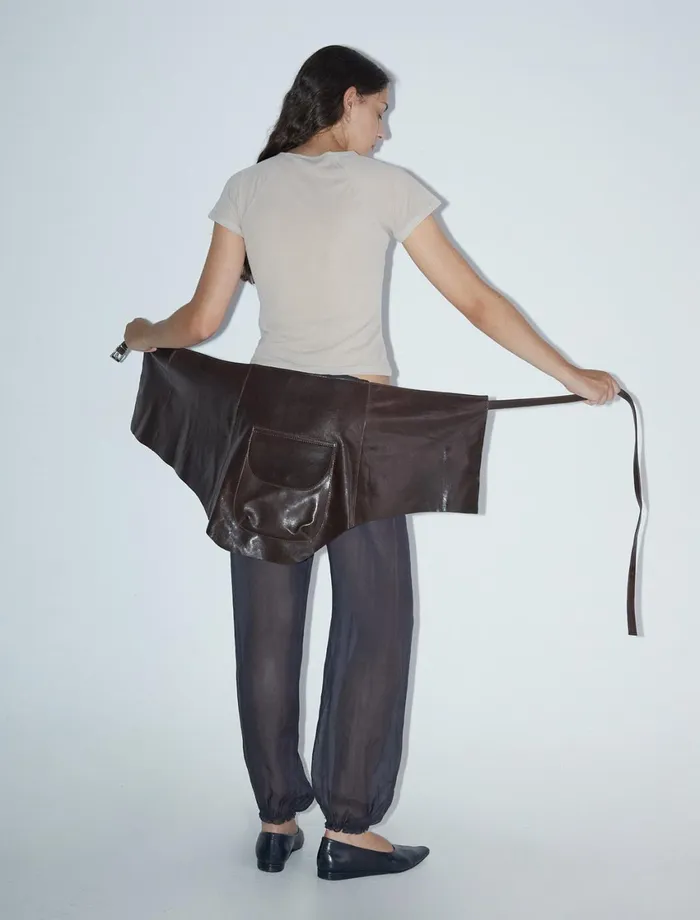 Paloma Wool MARELLABrown Adjustable Leather Pocket Beltskirt Women Belts