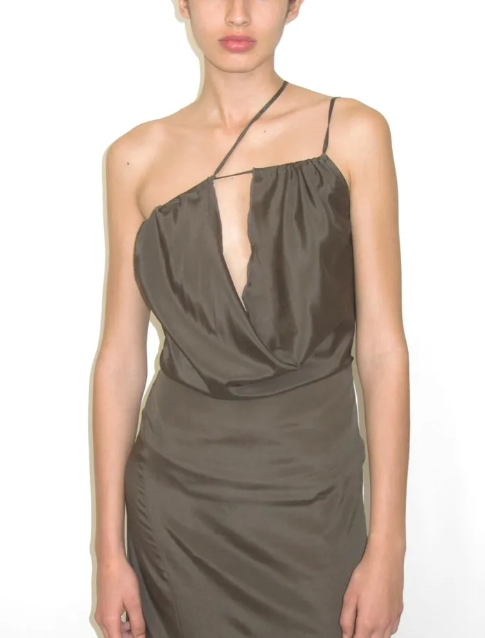 Paloma Wool MELLERAYElastic Silk Multiposition Drape Dress Women Dresses