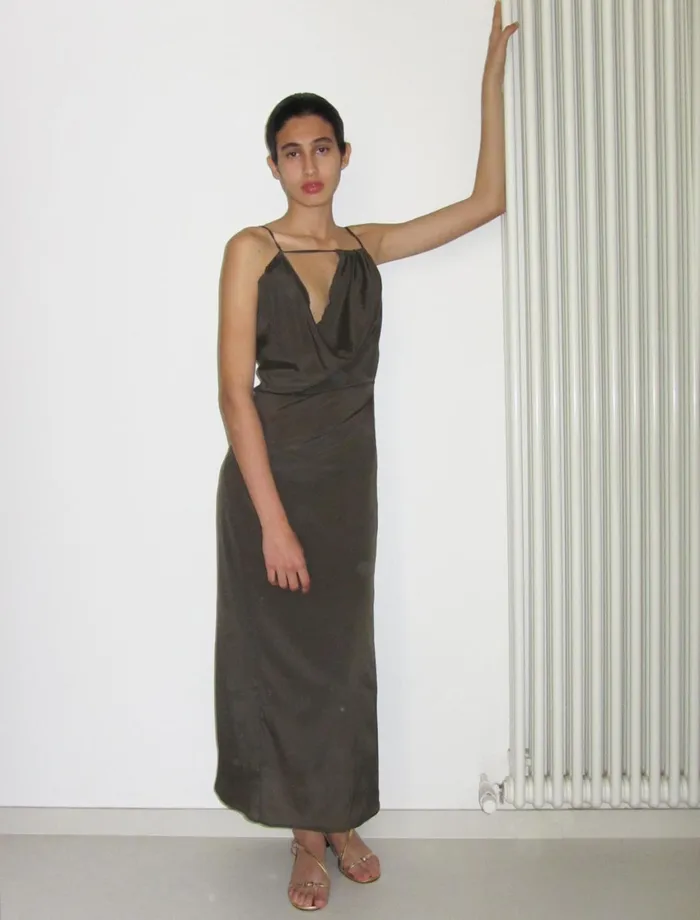 Paloma Wool MELLERAYElastic Silk Multiposition Drape Dress Women Dresses