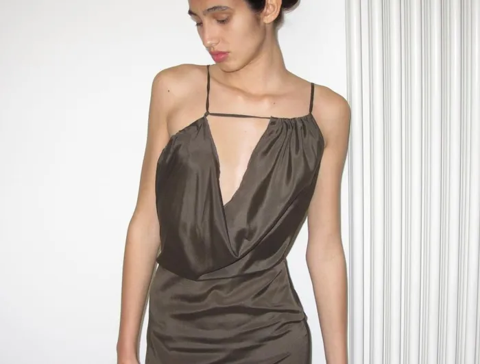 Paloma Wool MELLERAYElastic Silk Multiposition Drape Dress Women Dresses