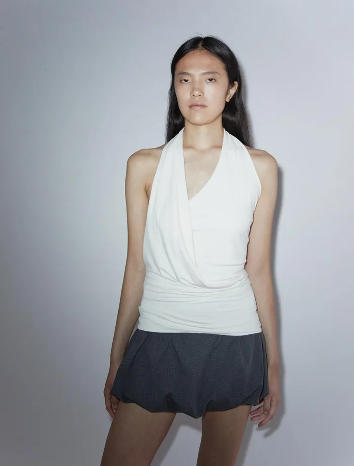 Paloma Wool MILOSDraped Neckline Halter Neck Top Women Tops