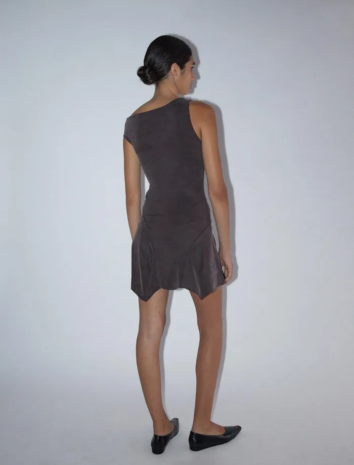 Paloma Wool MINI YAUSIFitted Mini Dress With Asymmetric Shoulders And Flared Bottom Women Dresses