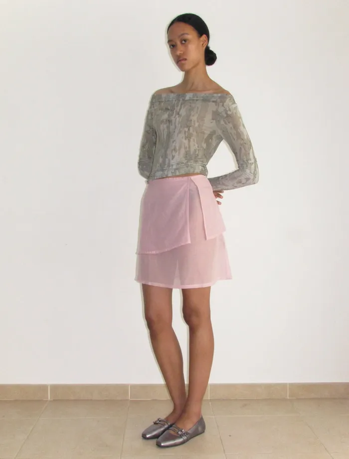 Paloma Wool NELLYPink Double Layer Pareo Skirt Women Bottoms