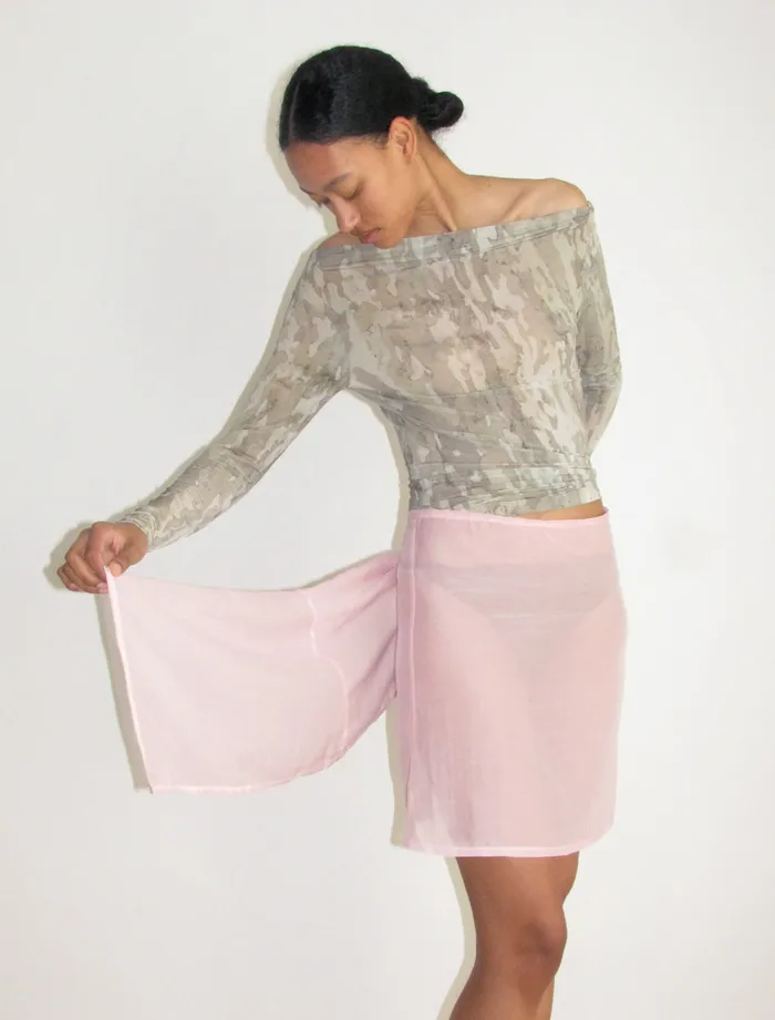 Paloma Wool NELLYPink Double Layer Pareo Skirt Women Bottoms