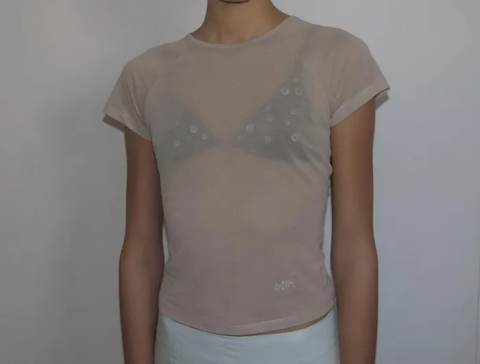 Paloma Wool OMUBeige Delicate Slightly Sheer Top With PW Embroidery Women Tops