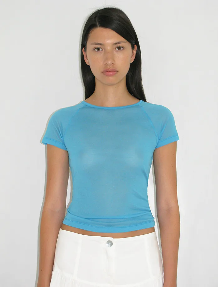 Paloma Wool OMUBlue Delicate Slightly Sheer Top With PW Embroidery Women Tops