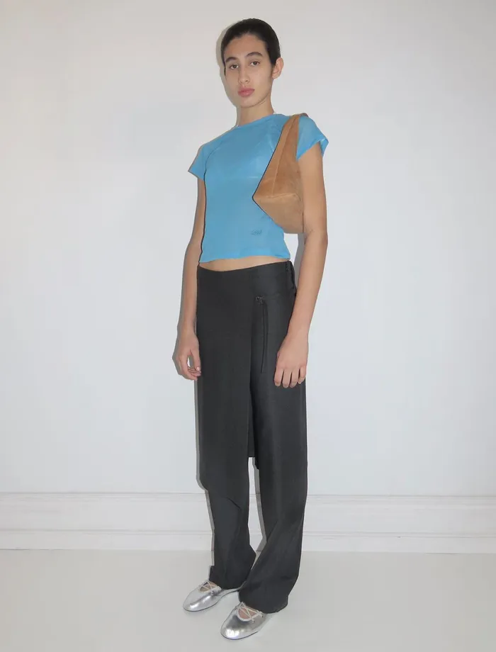 Paloma Wool OMUBlue Delicate Slightly Sheer Top With PW Embroidery Women Tops
