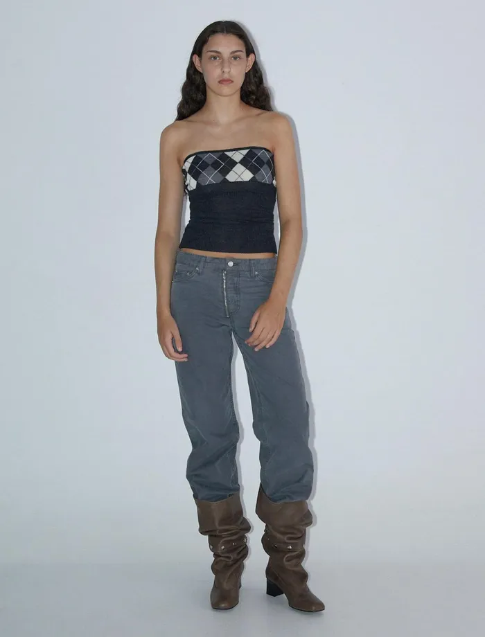 Paloma Wool PAUBandeau Top With Diamond Jacquard At The Chest Women Tops