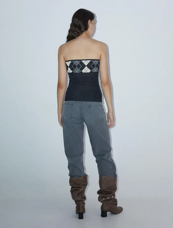 Paloma Wool PAUBandeau Top With Diamond Jacquard At The Chest Women Tops