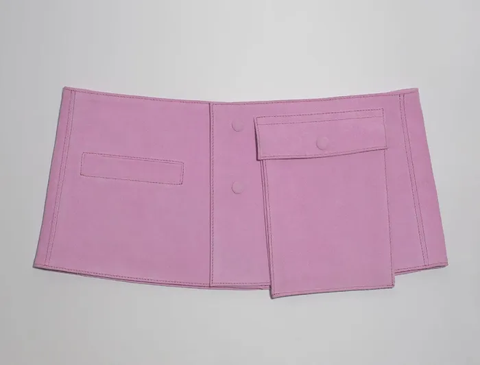 Paloma Wool PAULAPink Leather Skirtbelt With Magnet Flap Pocket Women Belts