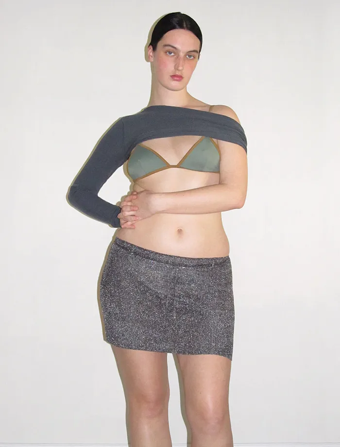 Paloma Wool RAGAZZAKnitted Metallic Mini Skirt Women Bottoms