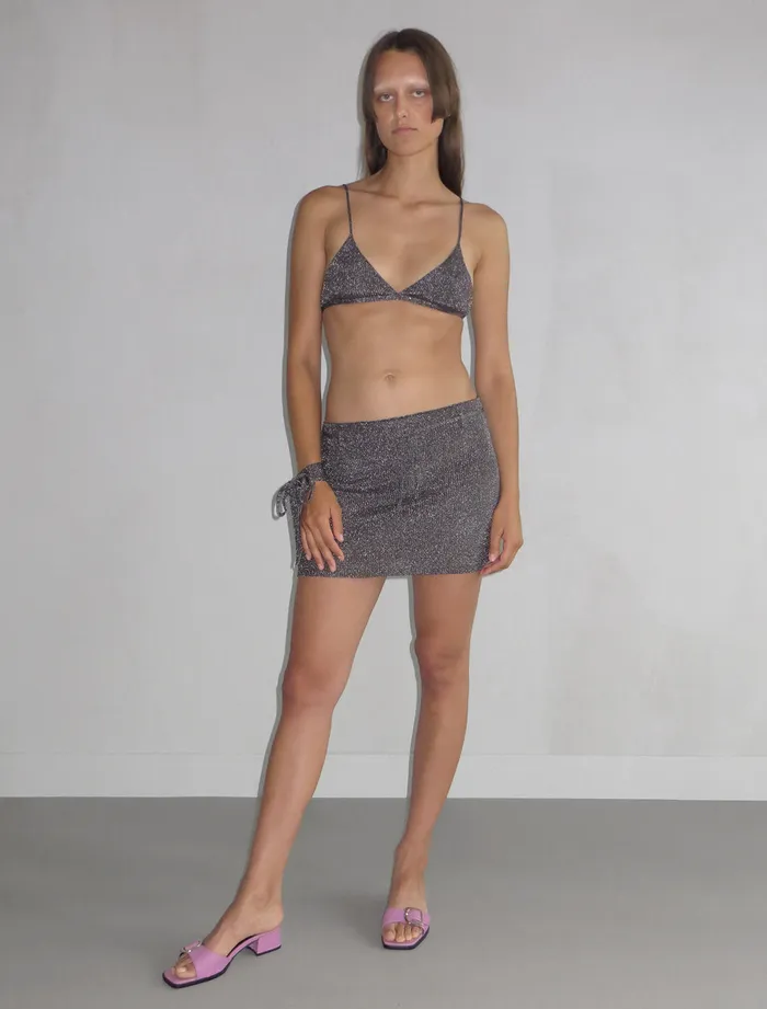 Paloma Wool RAGAZZAKnitted Metallic Mini Skirt Women Bottoms