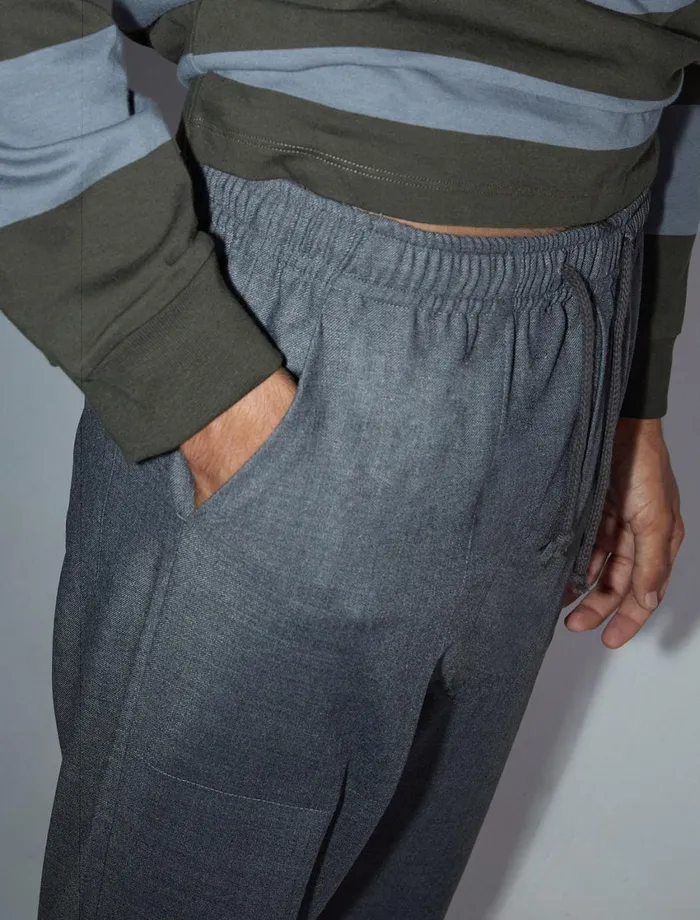 Paloma Wool RENGrey Casual Pants With Elastic Waistband And Paloma Wool Embroidery Pwman 8211 US
