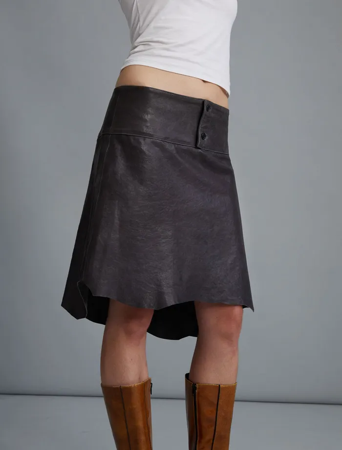 Paloma Wool RIETTILow Rise Leather Skirt With Asymmetrical Bottom Women Bottoms Paloma Wool RIETTILow Rise Leather Skirt With Asymmetrical Bottom Women Bottoms
