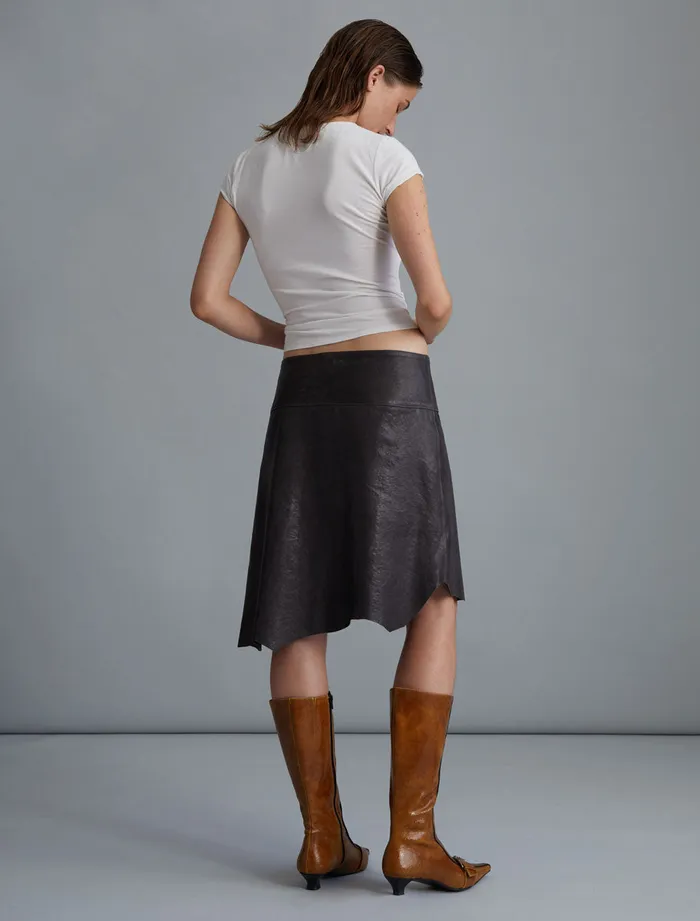 Paloma Wool RIETTILow Rise Leather Skirt With Asymmetrical Bottom Women Bottoms
