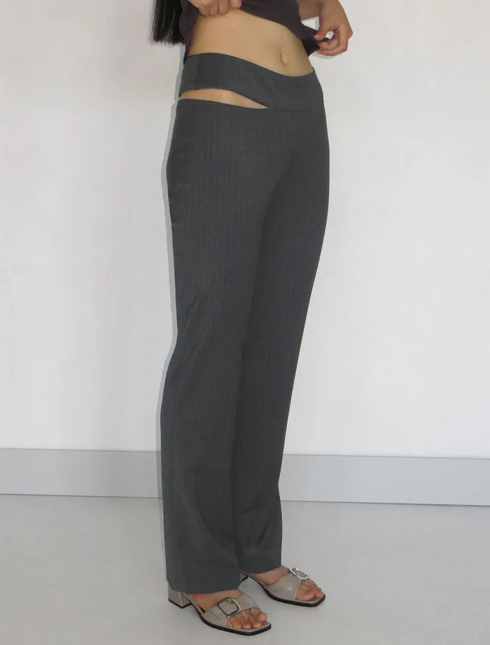 Paloma Wool SABAPinstripe Lowrise Straight Leg Pants With Zippered Detail Women Bottoms Paloma Wool SABAPinstripe Lowrise Straight Leg Pants With Zippered Detail Women Bottoms