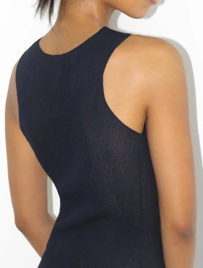 Paloma Wool SARICDark Navy Knitted Top With Crossed Chest Women Tops