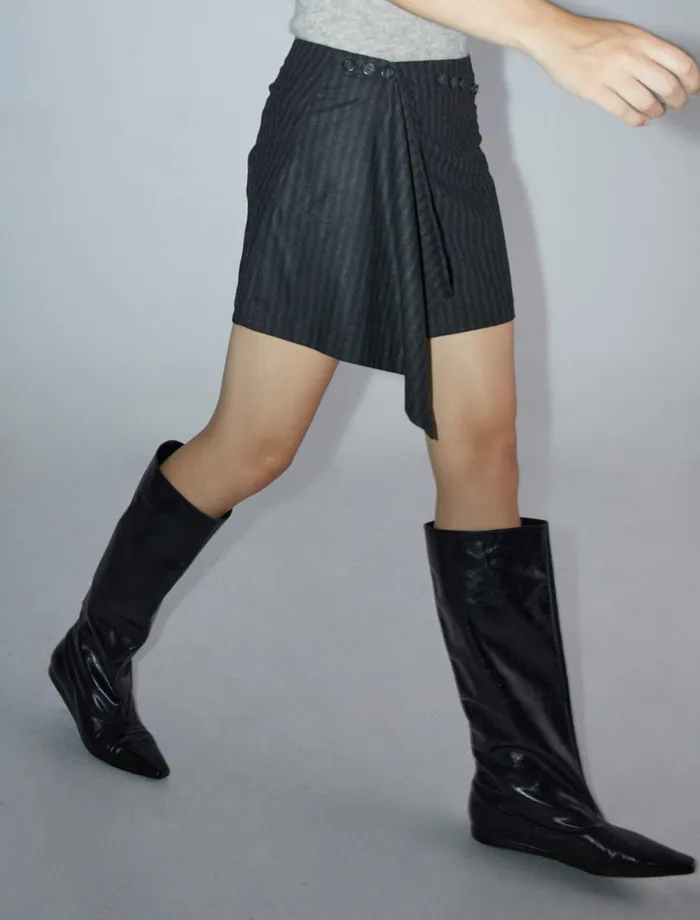 Paloma Wool TALL LUELLABlack Tall Wideshaft Boots With Rectangular Toe Endings And Mini Wedge Heel Women Shoes Paloma Wool TALL LUELLABlack Tall Wideshaft Boots With Rectangular Toe Endings And Mini Wedge Heel Women Shoes