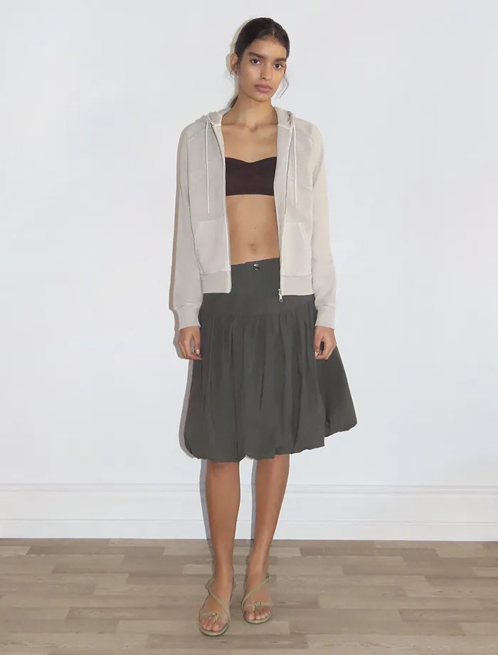 Paloma Wool VARSITYZipup Hoodie With 039PWOOL039 Rawcut Text Detail Women Tops