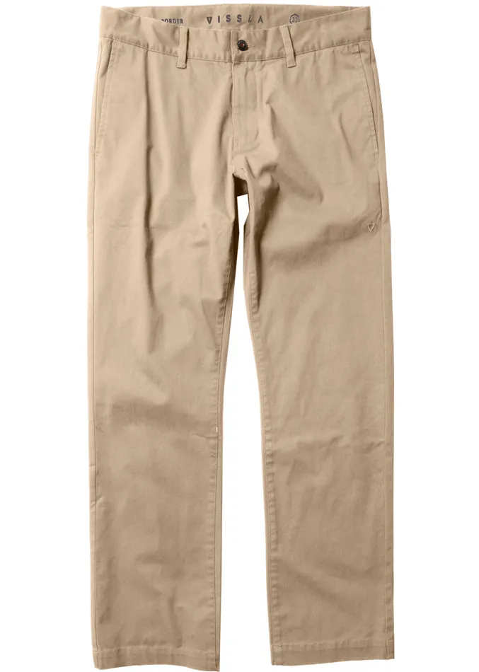 Pants and Denim Men Vissla Border Twill Pant 8211 Modern Fit Khaki