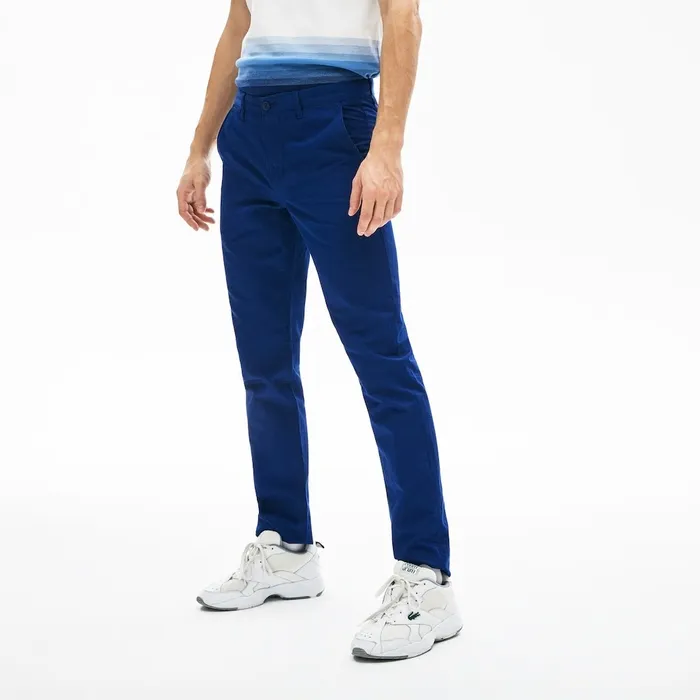 Pants and Shorts Lacoste Mens CottonLinen Chinos Navy Blue USA