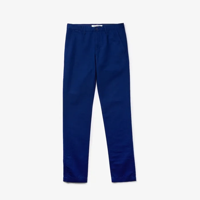 Pants and Shorts Lacoste Mens CottonLinen Chinos Navy Blue USA