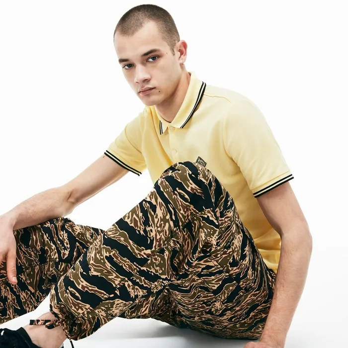 Pants and Shorts Lacoste Mens LIVE Camouflage Cargo Pants BlackWhite Casaul