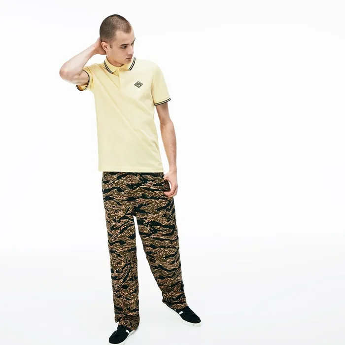 Pants and Shorts Lacoste Mens LIVE Camouflage Cargo Pants BlackWhite Casaul