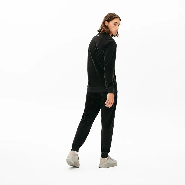 Pants and Shorts Lacoste Mens LIVE Golden Signature Velvet Sweatpants Black Popular
