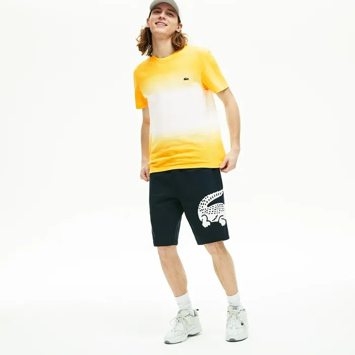 Pants and Shorts Lacoste Mens Oversized Crocodile Print Cotton Fleece Bermudas Navy Blue Outlet Factory Pants and Shorts Lacoste Mens Oversized Crocodile Print Cotton Fleece Bermudas Navy Blue Outlet Factory