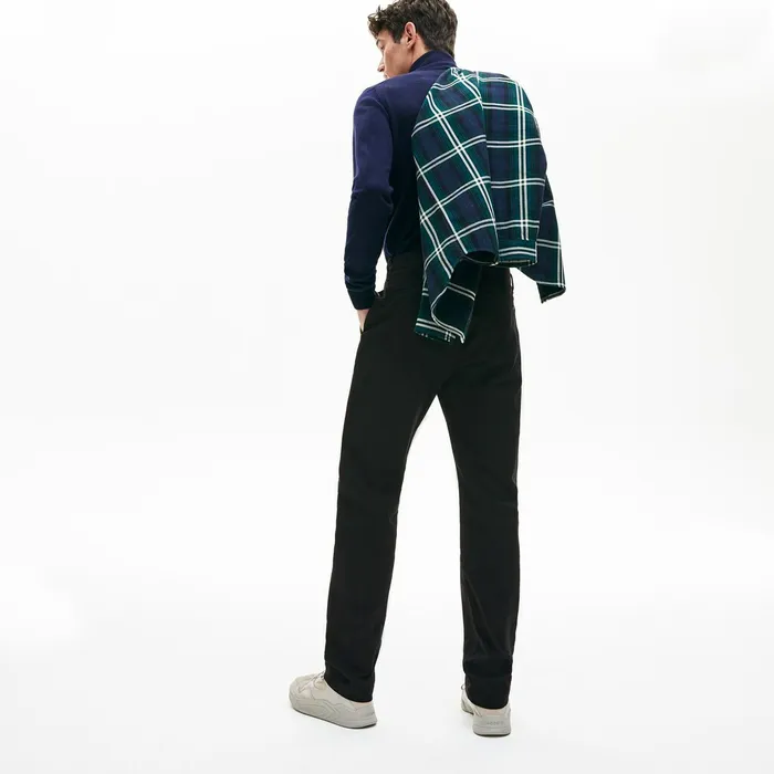 Pants and Shorts Lacoste Mens Regular Fit Stretch Cotton Chinos Black Popular