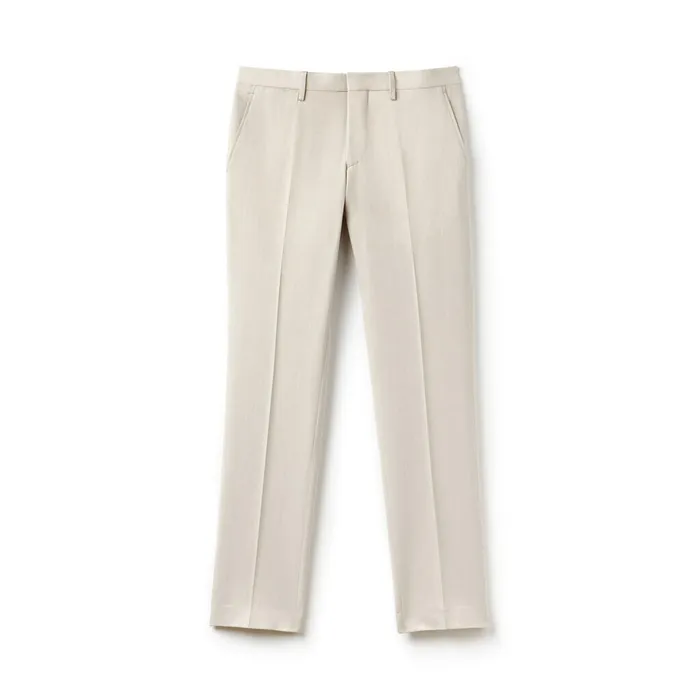 Pants and Shorts Lacoste Mens Slim Fit Pleated Pants White Casaul